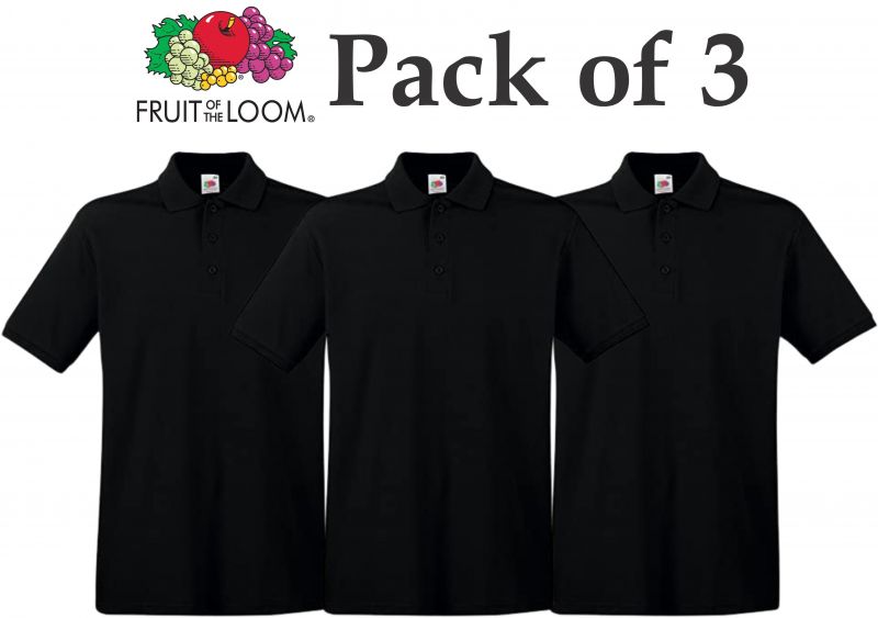 Fruit Of The Loom FotL Pack of 3-Black