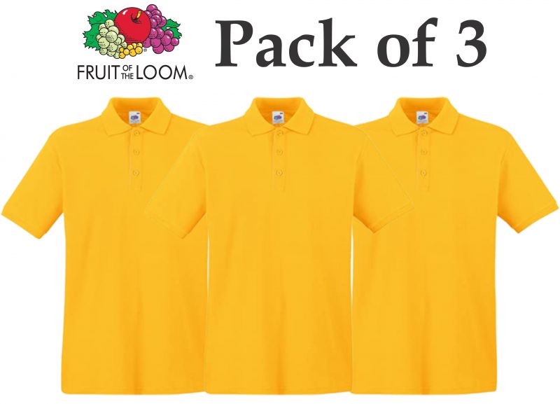 Fruit Of The Loom FotL Pack of 3-Yellow