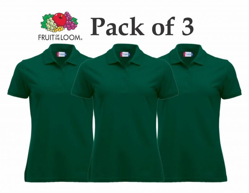 Fruit Of The Loom Ladies Pack of 3-Green