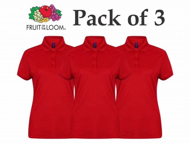 Fruit Of The Loom FotL Pack of 3-Red