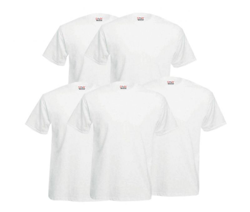 Stichy T-shirts pack of 5 white