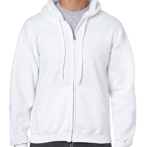 Gildan Heavy Zip Thru Hood White