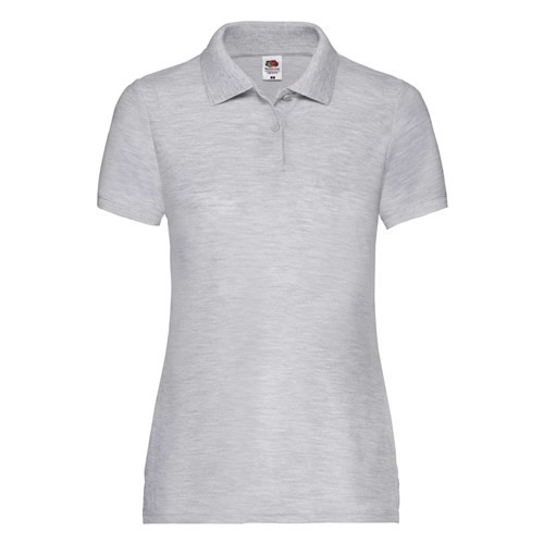Fruit Of The Loom Ladies Polo Heather Grey