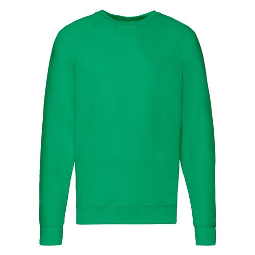 Fruit Of The Loom Lightweight Raglan Sweatshirt Kelly Green
